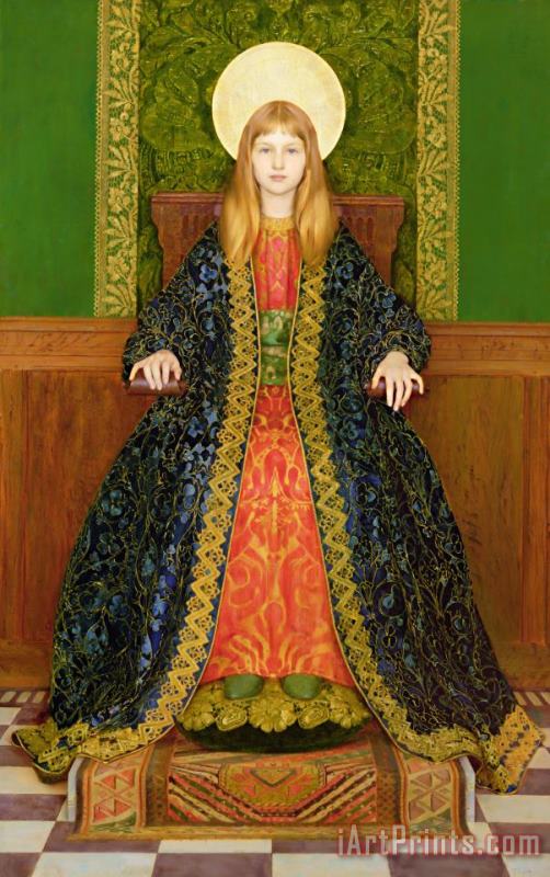 The Child Enthroned painting - Thomas Cooper Gotch The Child Enthroned Art Print