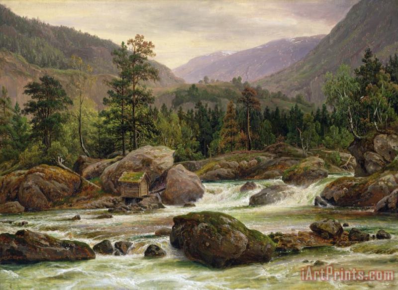 Norwegian Waterfall painting - Thomas Fearnley Norwegian Waterfall Art Print
