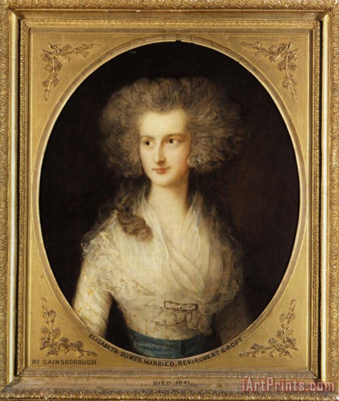 Portrait of Elizabeth Bowes painting - Thomas Gainsborough Portrait of Elizabeth Bowes Art Print
