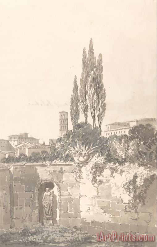 Thomas Girtin In The Farnese Gardens, Rome Art Print