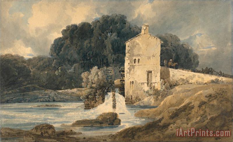 The Abbey Mill, Knaresborough painting - Thomas Girtin The Abbey Mill, Knaresborough Art Print