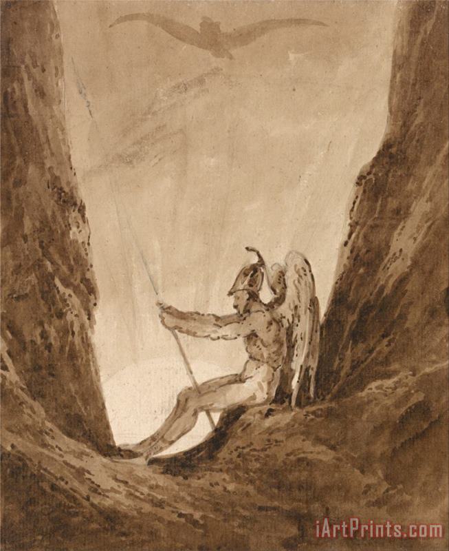 The Archangel Gabriel Awaiting Night painting - Thomas Girtin The Archangel Gabriel Awaiting Night Art Print