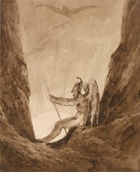 Thomas Girtin The Archangel Gabriel Awaiting Night painting