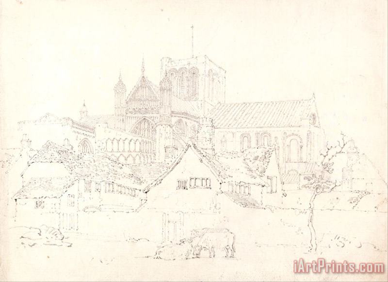 Thomas Girtin Winchester Cathedral, Hampshire, From The North East Art Painting