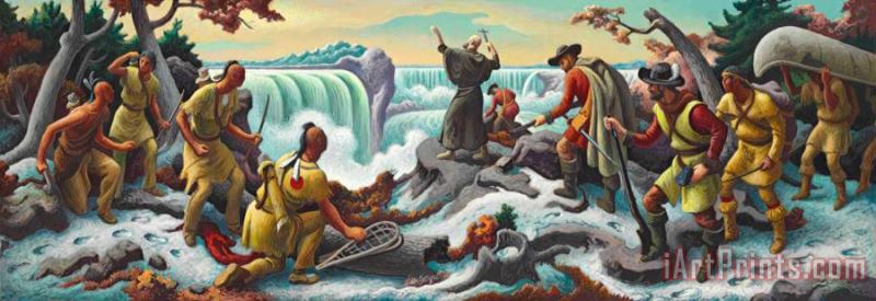 Study for Father Hennepin at Niagara Falls painting - Thomas Hart Benton Study for Father Hennepin at Niagara Falls Art Print
