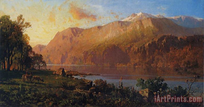 Thomas Hill Emerald Lake Near Tahoe Art Painting