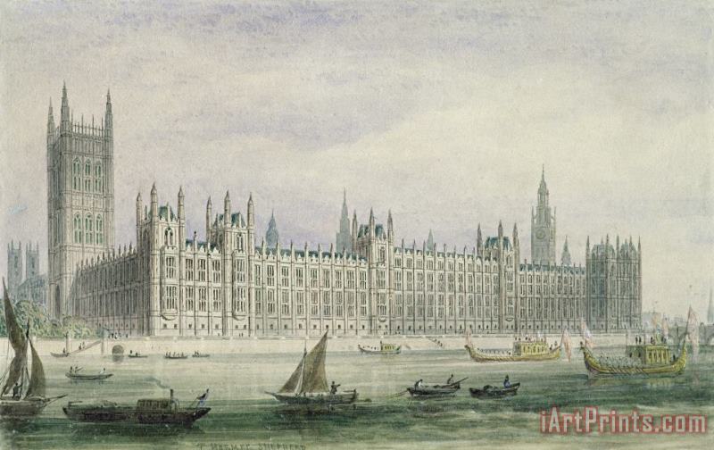 The Houses of Parliament painting - Thomas Hosmer Shepherd The Houses of Parliament Art Print
