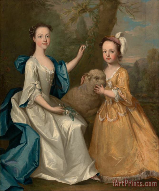 Young Women with a Lamb painting - Thomas Hudson Young Women with a Lamb Art Print