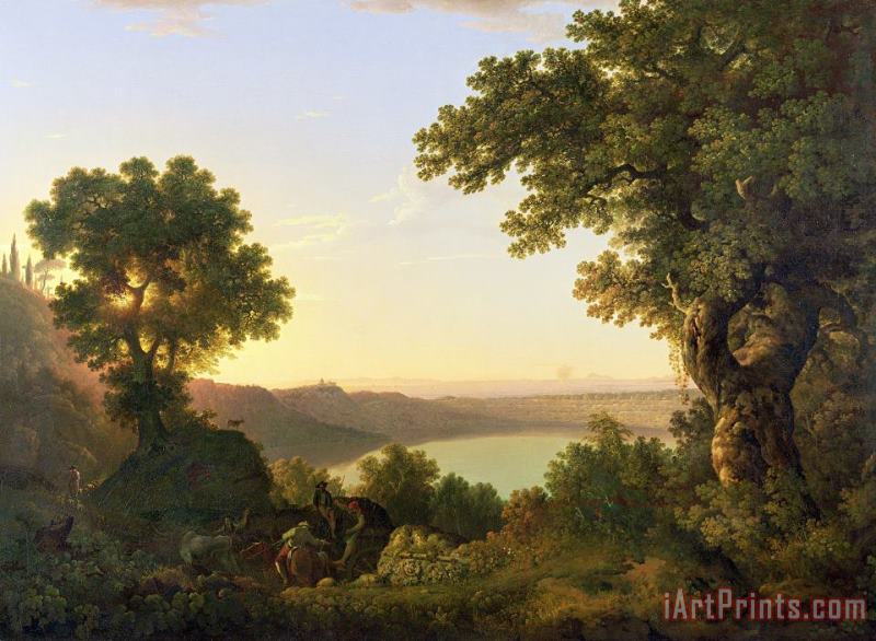 Lake Albano - Italy painting - Thomas Jones Lake Albano - Italy Art Print
