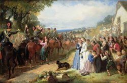 Thomas Jones Barker The Girls We Left Behind Us - The Departure of the 11th Hussars for India painting