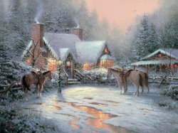 Thomas Kinkade A Christmas Welcome painting