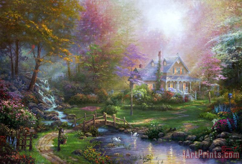 Thomas Kinkade A Mother's Perfect Day Art Painting