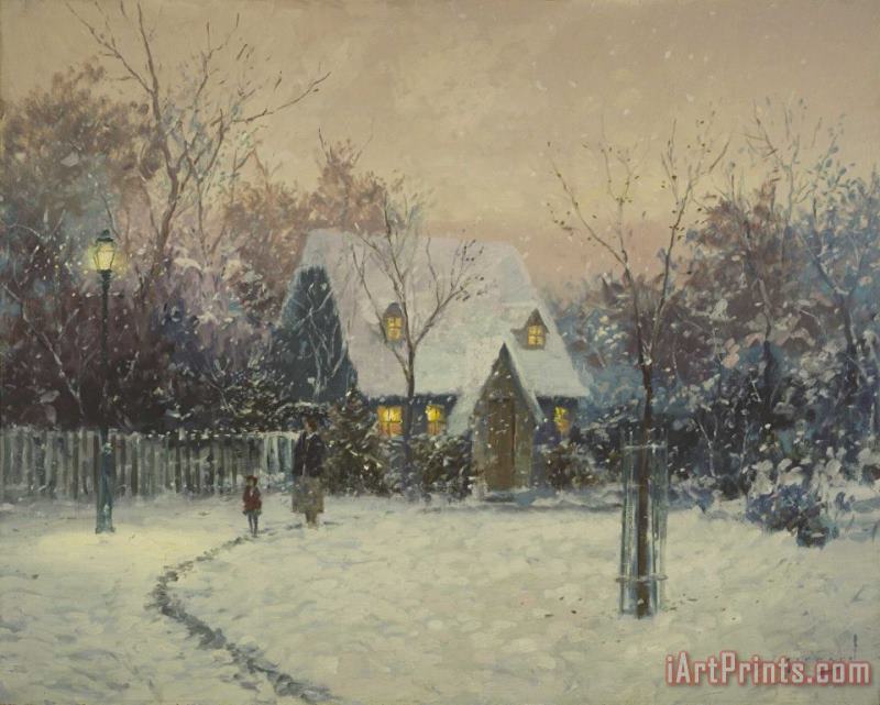 Thomas Kinkade A Winter's Cottage Art Print