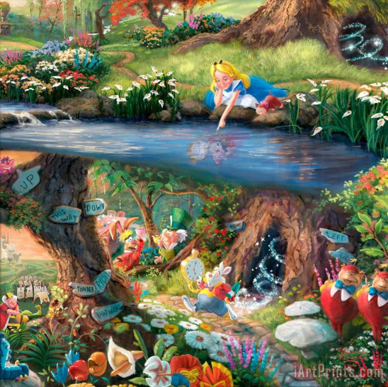 Thomas Kinkade Alice in Wonderland Art Painting