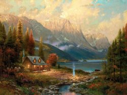 Thomas Kinkade Beginning of a Perfect Day painting