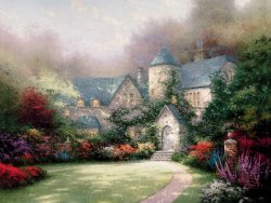 Thomas Kinkade Beyond Autumn Gate painting