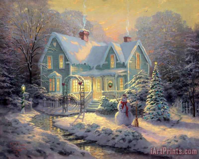 Blessings of Christmas painting - Thomas Kinkade Blessings of Christmas Art Print