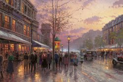 Thomas Kinkade Boulevard Lights, Paris painting