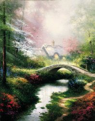 Thomas Kinkade Brookside Hideaway painting