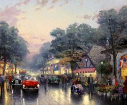 Thomas Kinkade Carmel, Dolores Street And The Tuck Box Tea Room painting