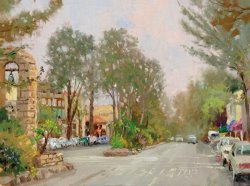 Thomas Kinkade Carmel, Ocean Avenue Ii painting
