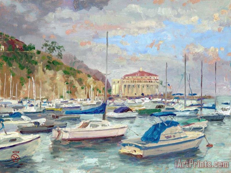 Thomas Kinkade Catalina Marina Art Painting