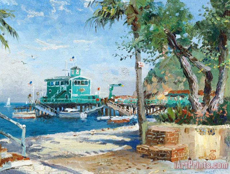 Thomas Kinkade Catalina, Rosie's on The Pier Art Painting