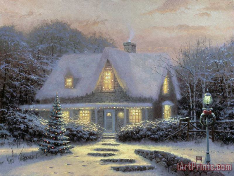 Thomas Kinkade Christmas Eve Art Painting