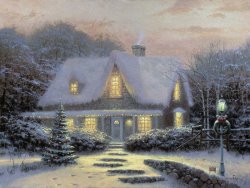 Thomas Kinkade Christmas Eve painting