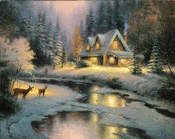 Thomas Kinkade Deer Creek Cottage