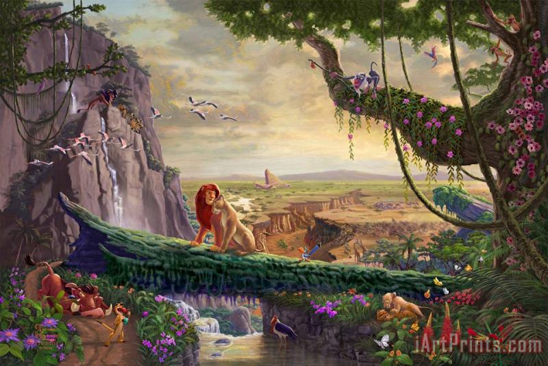 Thomas Kinkade Disney The Lion King - Return to Pride Rock Art Painting