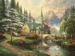 Thomas Kinkade Dogwood Chapel