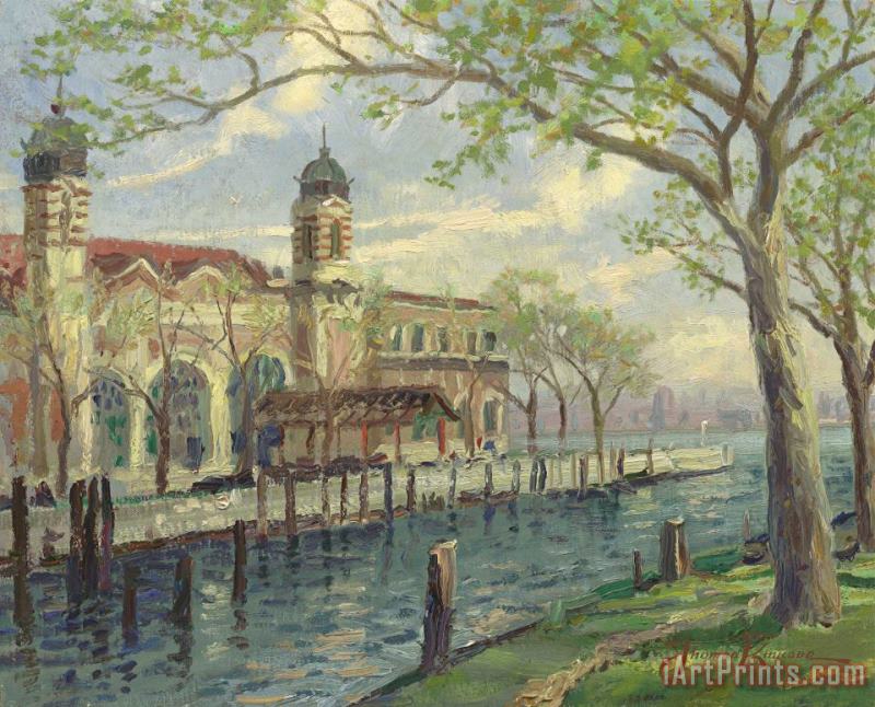 Thomas Kinkade Ellis Island Art Painting