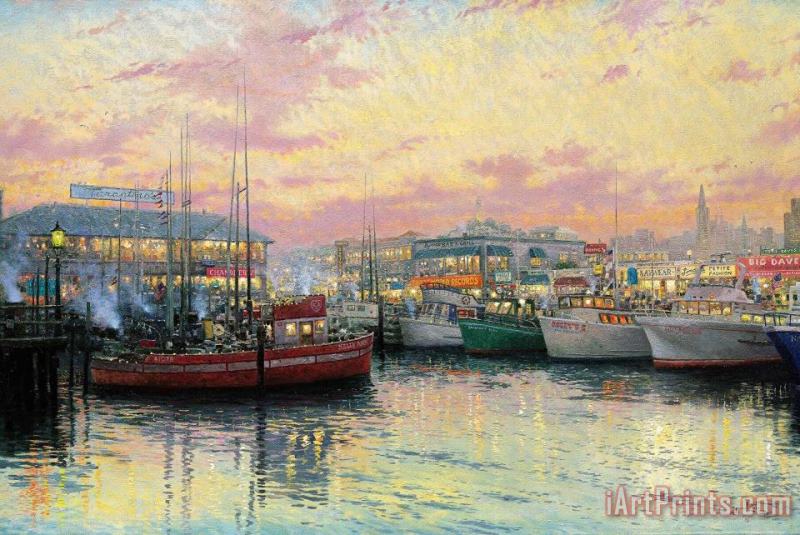 Fisherman's Wharf, San Francisco painting - Thomas Kinkade Fisherman's Wharf, San Francisco Art Print