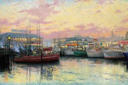 Thomas Kinkade Fisherman's Wharf, San Francisco painting