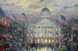 Thomas Kinkade Flags Over The Capitol painting