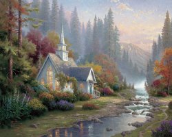 Thomas Kinkade Forest Chapel