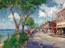 Thomas Kinkade Front Street, Lahaina painting