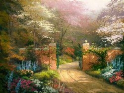 Thomas Kinkade Gate of New Beginnings painting