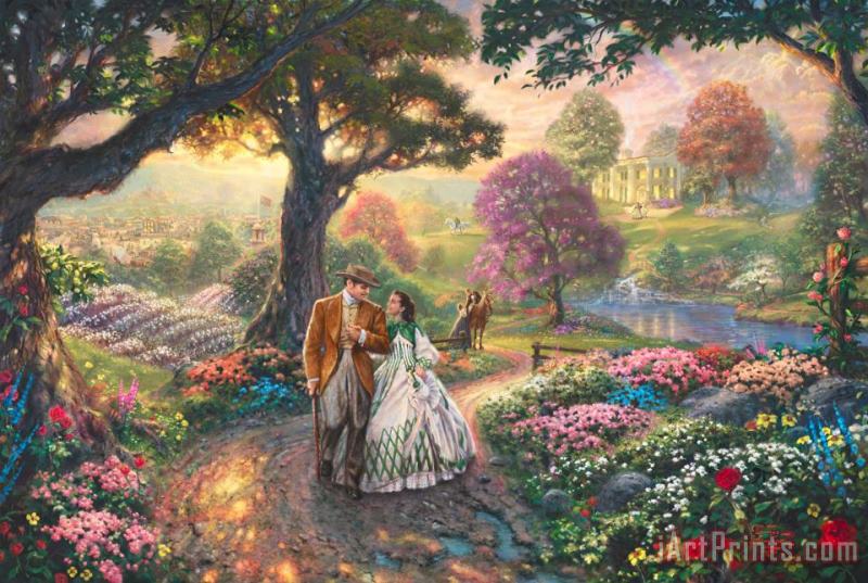 Gone with The Wind painting - Thomas Kinkade Gone with The Wind Art Print