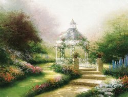 Thomas Kinkade Hidden Gazebo painting