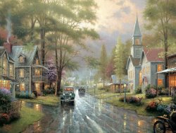 Thomas Kinkade Hometown Evening