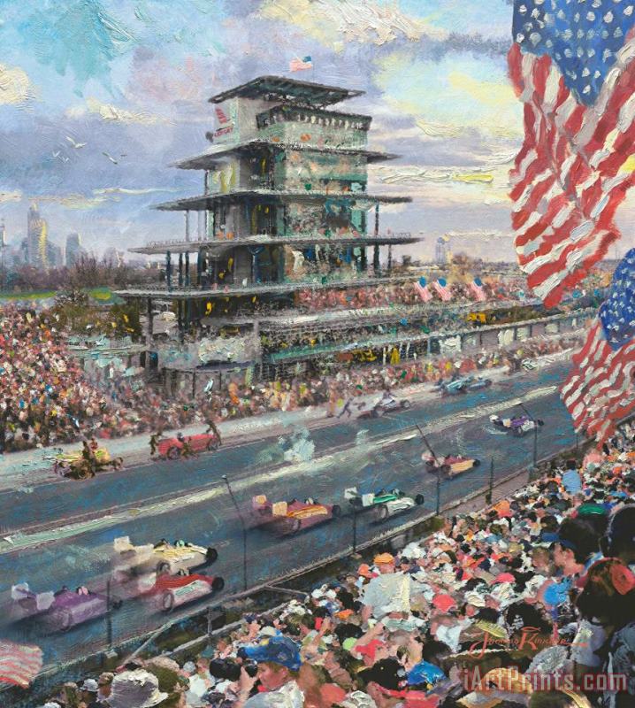 Thomas Kinkade Indianapolis Motor Speedway, 100th Anniversary Study Art Painting