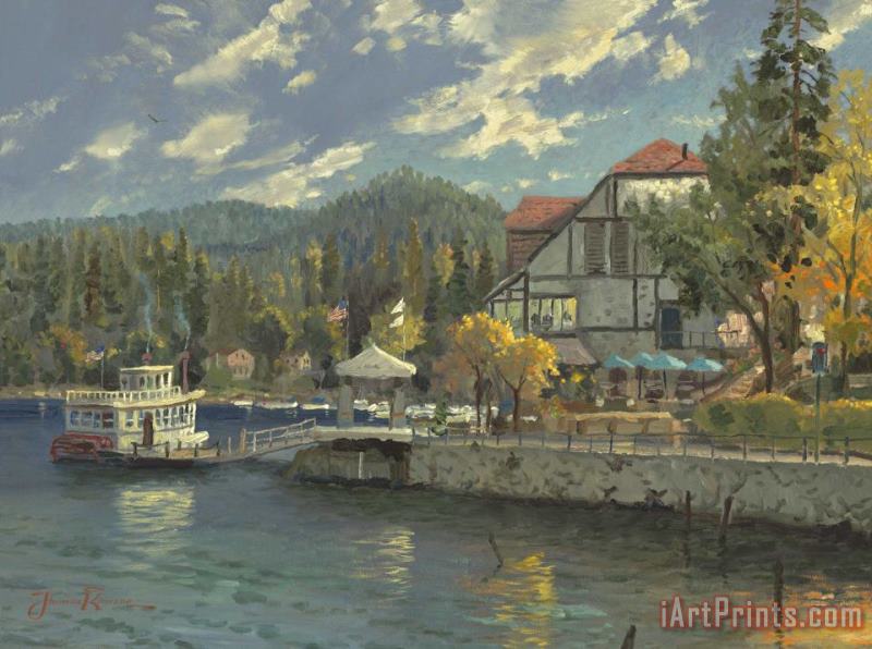 Lake Arrowhead painting - Thomas Kinkade Lake Arrowhead Art Print