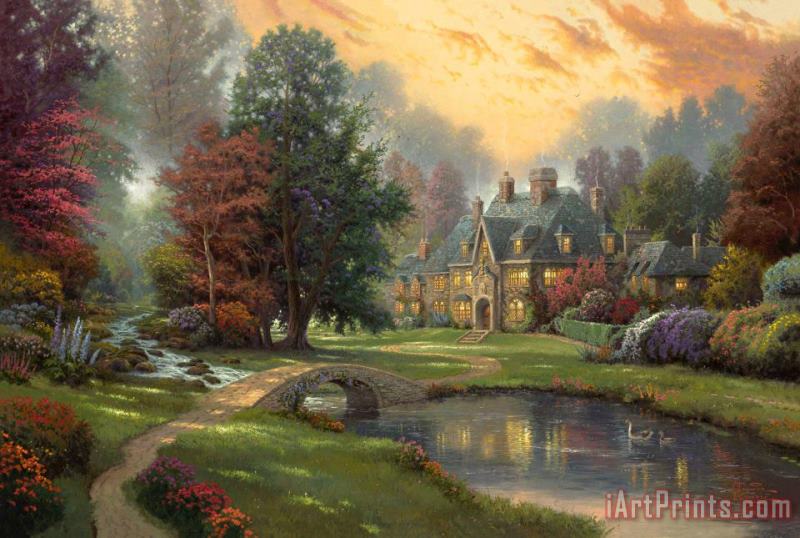 Thomas Kinkade Lakeside Manor Art Painting