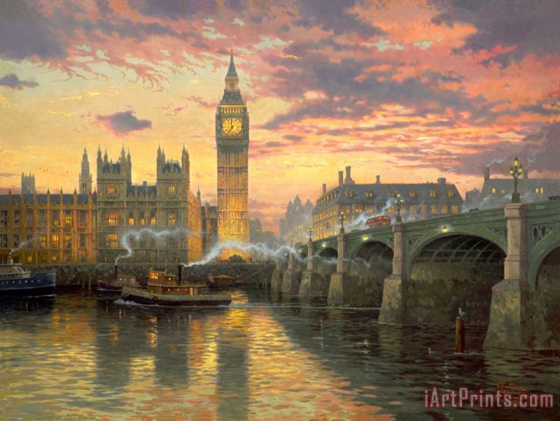 London painting - Thomas Kinkade London Art Print