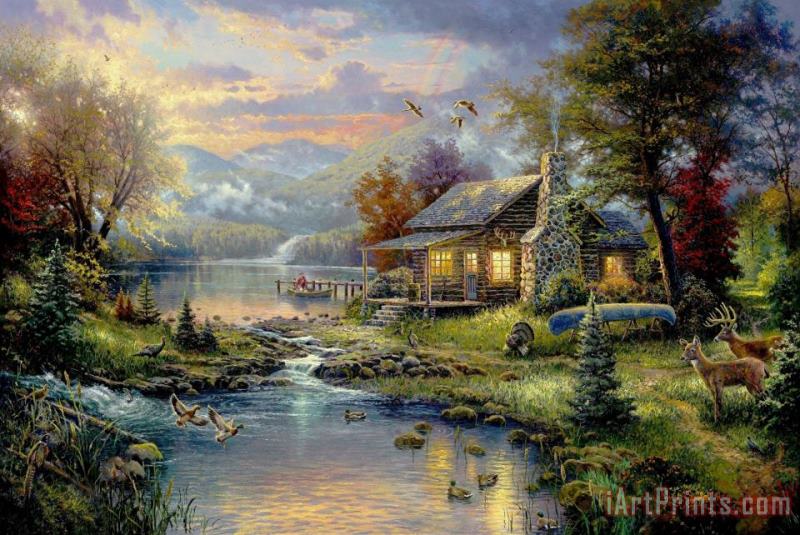 Thomas Kinkade Nature's Paradise Art Painting