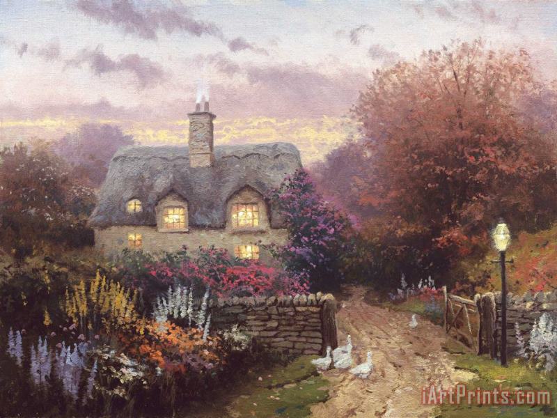 Open Gate, Sussex painting - Thomas Kinkade Open Gate, Sussex Art Print