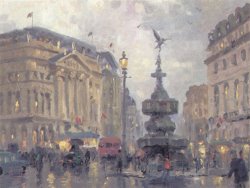 Thomas Kinkade Piccadilly Circus, London painting