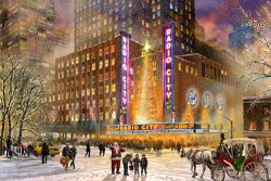 Thomas Kinkade Radio City Music Hall painting